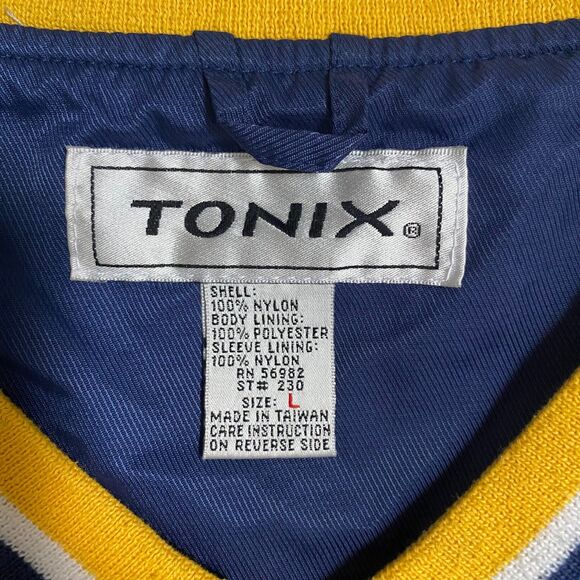 Vintage Spartans Baseball Jacket Windbreaker Mens Size Large Yellow Navy - Picture 5 of 7